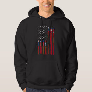 Hier om Amerikaanse vlag vuurwerk te knallen 4 ju Hoodie