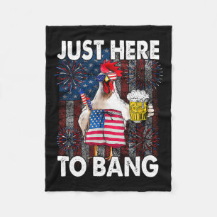 Hier om kip 4 juli US Flag Firecrack te knallen Fleece Deken