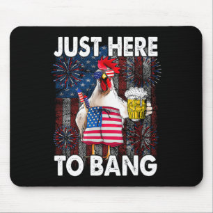 Hier om kip te slaan 4 juli Amerikaanse vlag vuur Muismat