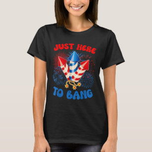 Hier om leuk te zijn op 4 juli Amerikaanse vlag T-shirt