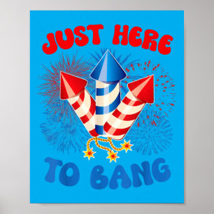 Hier om te feesten Grappige 4 juli Amerikaanse vla Poster