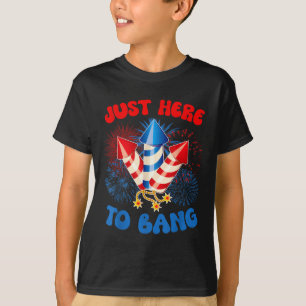 Hier om te feesten Grappige 4 juli Amerikaanse vla T-shirt