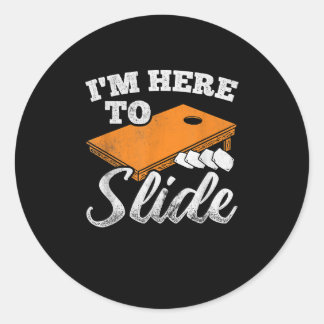 Hier om te schuiven tas Bean Cornhole Ronde Sticker