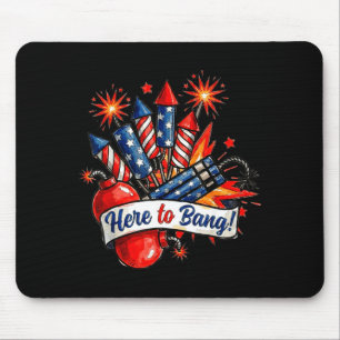Hier om vuurwerk te knallen grappig 4 juli humor muismat