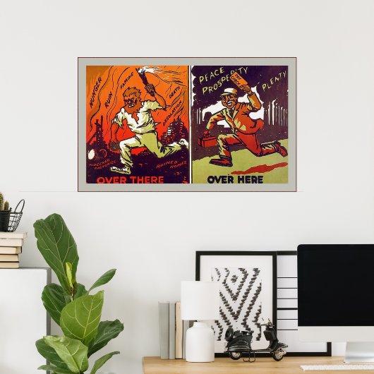 Hier over ~ Hier ~ Wereldoorlog 1 Poster (Thuiskantoor)