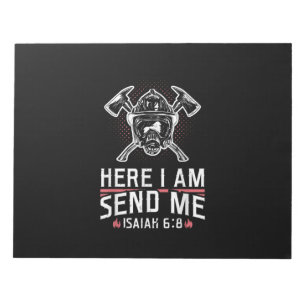 Hier stuur ik me Isaiah 68 brandweerman Notitieblok