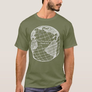 Hier stuur ik me Isaiah 68 Christelijke missionari T-shirt