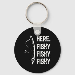 Hier Vis Vis T-shirt Grappige Visserij Shirts Sleutelhanger