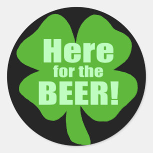 Hier voor de bier ronde sticker