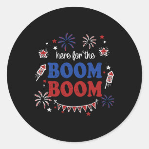 Hier voor de Boom Boom 4 juli vuurwerk onafhankeli Ronde Sticker
