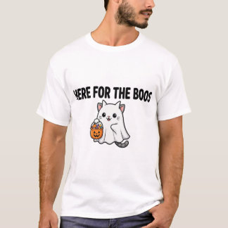 Hier Voor De Boosjes Grappige Geest Kat T-shirt