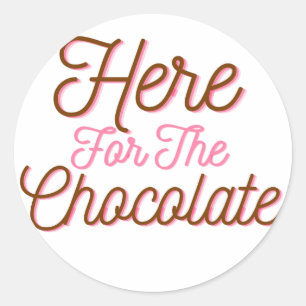 Hier voor de chocolade ronde sticker