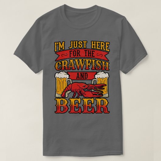 Hier voor de kreeft en de bier t-shirt (Design voorkant)