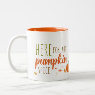 Hier voor de Pumpkin Spice-mok Tweekleurige Koffiemok