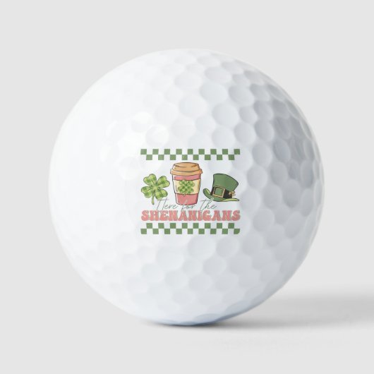 Hier voor de Shenanigans - klaverkoffie Golfballen (Voorkant)
