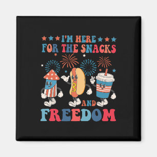 Hier voor de snacks en vrijheid 4th of July Boys G Magneet