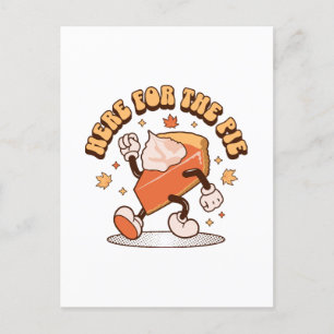 Hier voor de taart - Grappige Thanksgiving pompoen Briefkaart