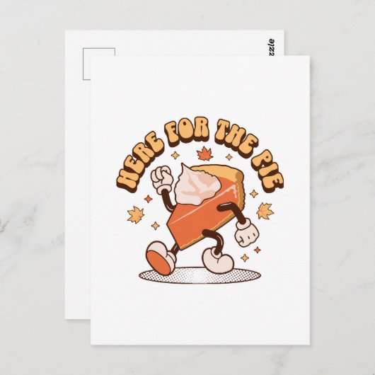 Hier voor de taart - Grappige Thanksgiving pompoen Briefkaart (Voorkant / Achterkant)