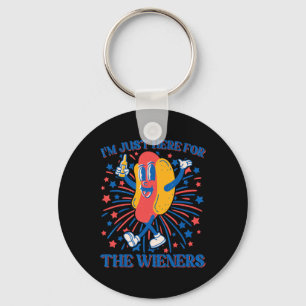 Hier voor de Wieners Hot Dog Funny 4th van juli Sleutelhanger