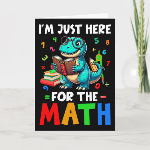 Hier voor de wiskunde Schattige T-rex Telt nummer Kaart