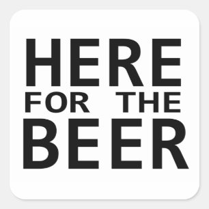 Hier voor het bier eenvoudige zwart witte stickers