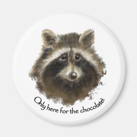 Hier voor het Chocolade, het Cute Raccoon, het Die Magneet (Voorkant)
