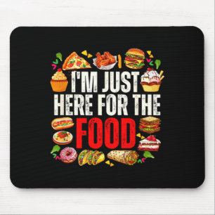 Hier voor het eten grappige foodie humor snacklief muismat