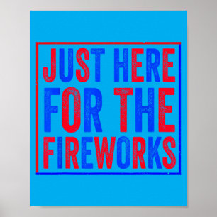 Hier voor het vuurwerk Patriottische 4 juli Poster