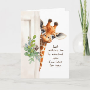 Hier voor jou Aanmoediging Giraffe Kijkende Kaart