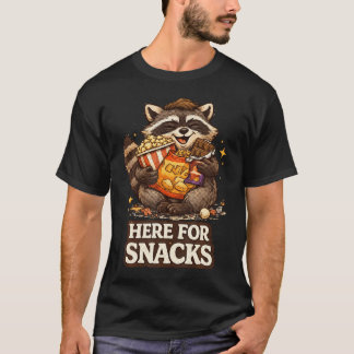 Hier voor snacks Wasbeer Grappig dier snacks liefh T-shirt