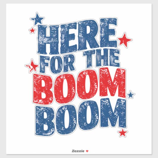 Hier voor The Boom 4th of July Patriottisch Sticker (Vel)