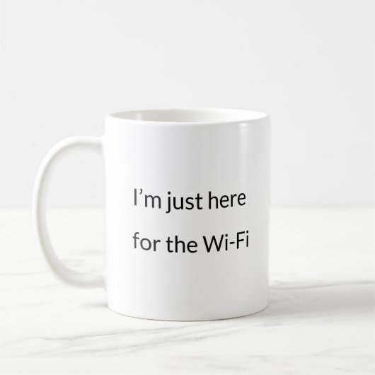 Hier voor Wi-Fi – Relatable Remote Work Mok (Links)