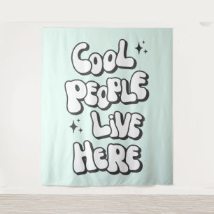 Hier wonen coole mensen wandkleed