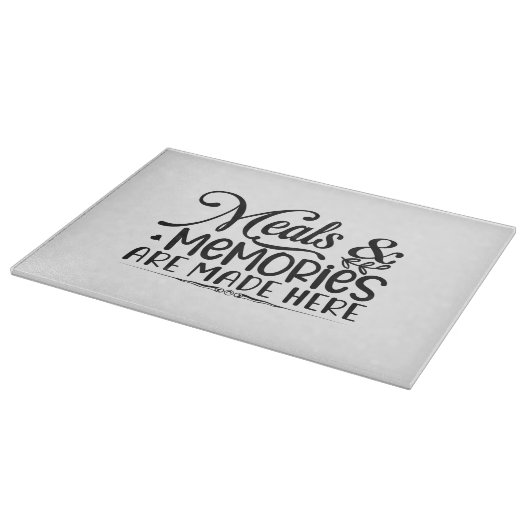 Hier worden maaltijden en herinneringen gemaakt snijplank (Hoek)