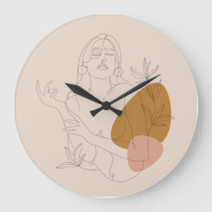 Hier zie je minimalistisch lint. Style Boho. Grote Klok