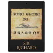 Hier zijn draken gepersonaliseerd klembord (Achterkant)