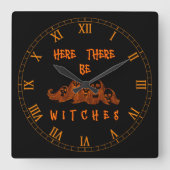 Hier zijn er heksen vierkante klok (Voorkant)