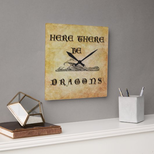 Hier zijn er tekenen vierkante klok (Kantoor)