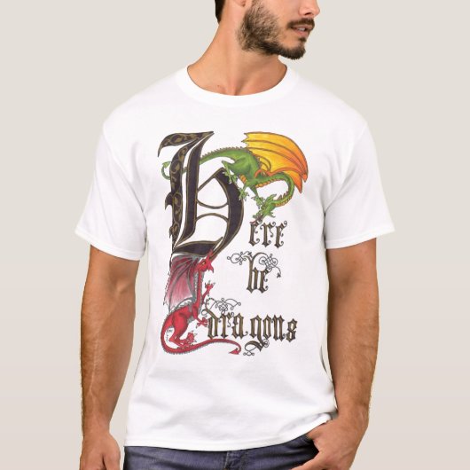 Hier zijn Twitter-dragons T-shirt (Voorkant)