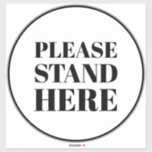 Hier zwart-wit grote vloercirkel sticker (Vel)