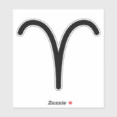Hiermee wordt het zwarte astrologische symbool Ram Sticker (Vel)