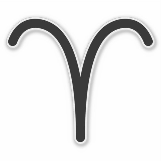 Hiermee wordt het zwarte astrologische symbool Ram Sticker (Voorkant)