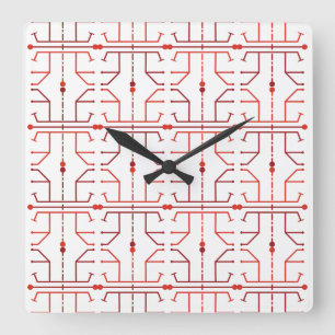 Hiëroglief Abstract Patroon Wandklok Vierkante Klok