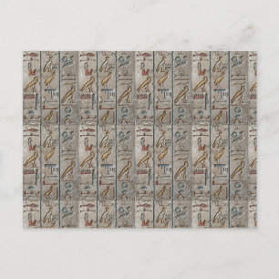 Hieroglief Oude Egyptische Taal Gegraveerde Tekst Briefkaart