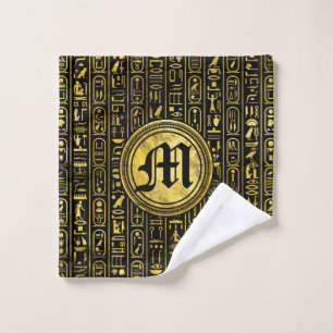 Hiéroglyphes antiques égyptiens d'or de monogram