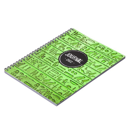 Hiéroglyphes égyptiens anciens - Carnet vert (Côté gauche)