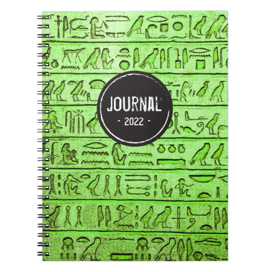 Hiéroglyphes égyptiens anciens - Carnet vert (Devant)