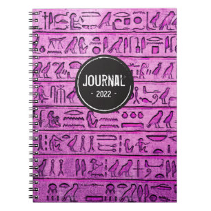 Hiéroglyphes égyptiens anciens - Carnet violet