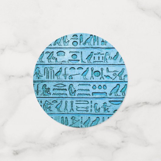 Hiéroglyphes égyptiens anciens colorés Confetti (Petit recto)