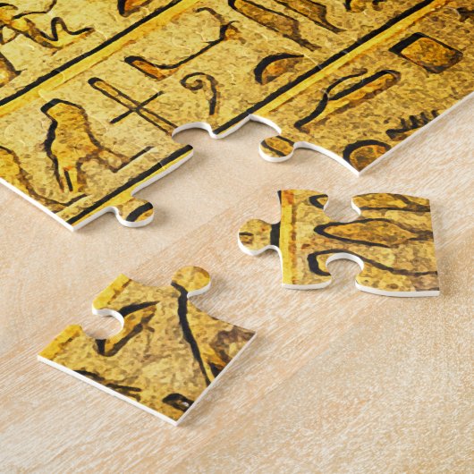 Hiéroglyphes égyptiens anciens Puzzle jaune (Côté)